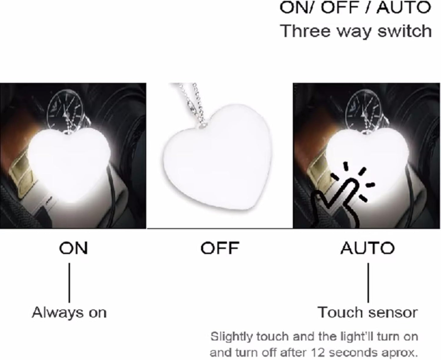 LED Touch-Activated Handbag Lamp- Glow Heart Purse Light