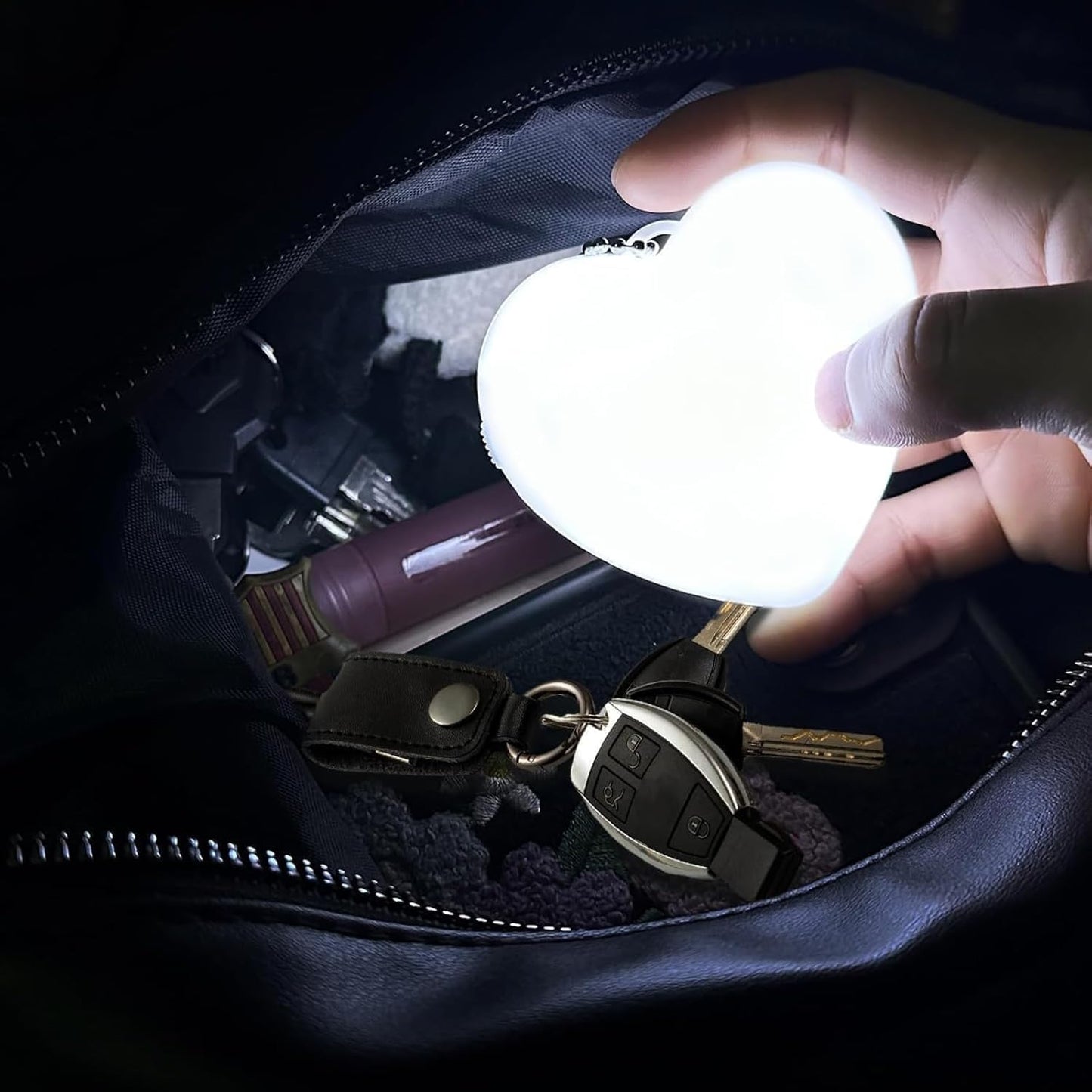 LED Touch-Activated Handbag Lamp- Glow Heart Purse Light