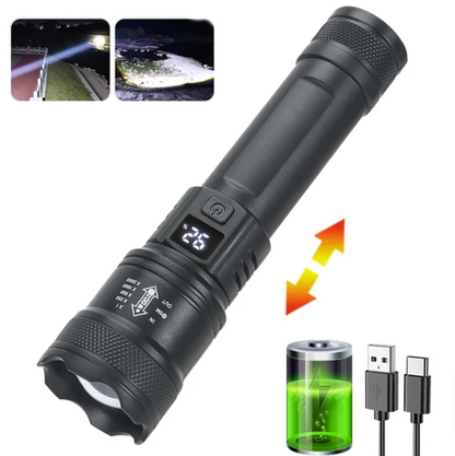 USB Rechargeable LED Flashlight with Zoom